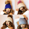 LUX FUR POM BEANIE GRAY WITH GRAY FUR