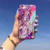 Electric Rainbow Marble iPhone Case