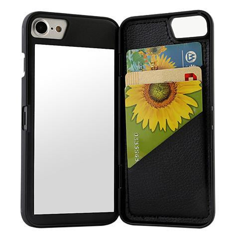 iPhone Mirror & Wallet Case Black