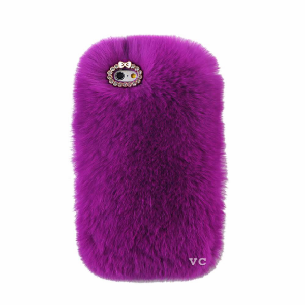 COZY FUR PHONE CASE PURPLE